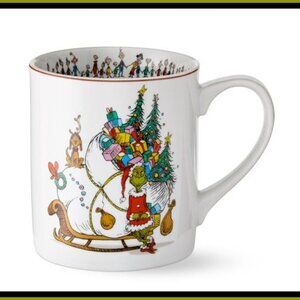 NEW RARE Williams Sonoma The Grinch Sleigh Mug 14 OZ Porcelain